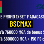 Code promo 1xBet Madagascar : 760000 MGA de bonus et 6800000 MGA + 150 FS sur le casino