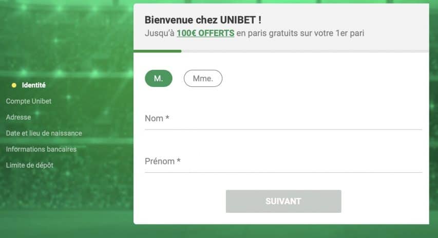 inscription Unibet