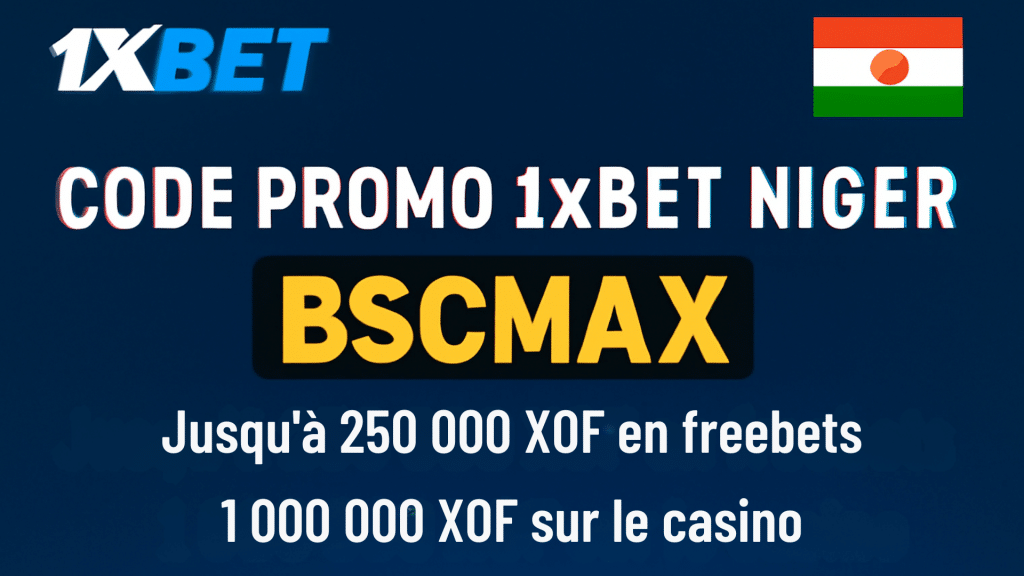 Profitez de 250000 XOF et 1 millions de XOF sur le casino avec notre code promo 1xBet Niger.